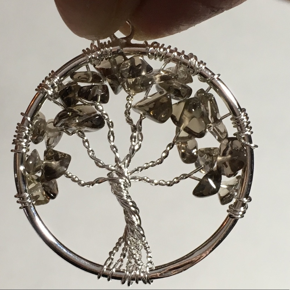Smoky Quartz Tree of Life Pendant